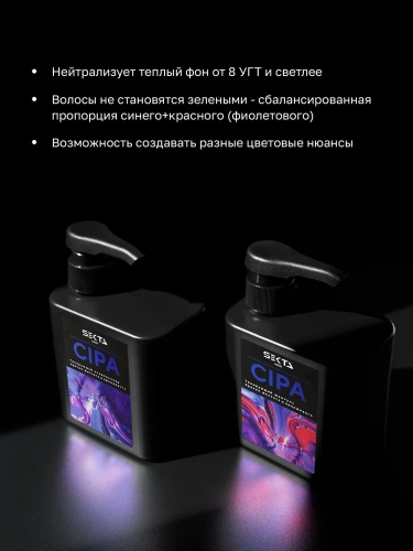 Набор, нейтрализующий теплые оттенки: шампунь + кондиционер CIPA (2 х 500 мл)